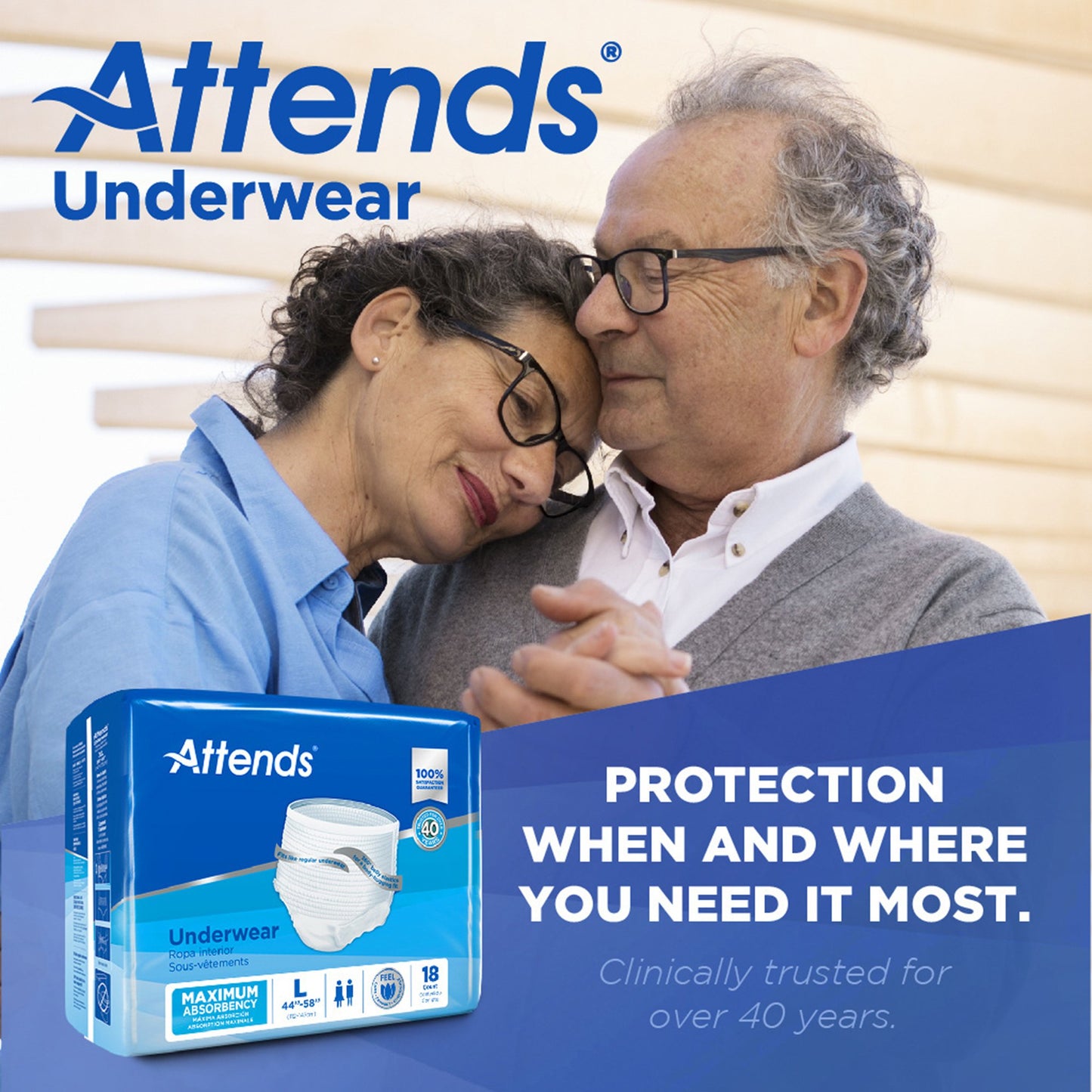 Attends® Care Adult Absorbent Underwear, Heavy Absorbency, Large, White APV30100