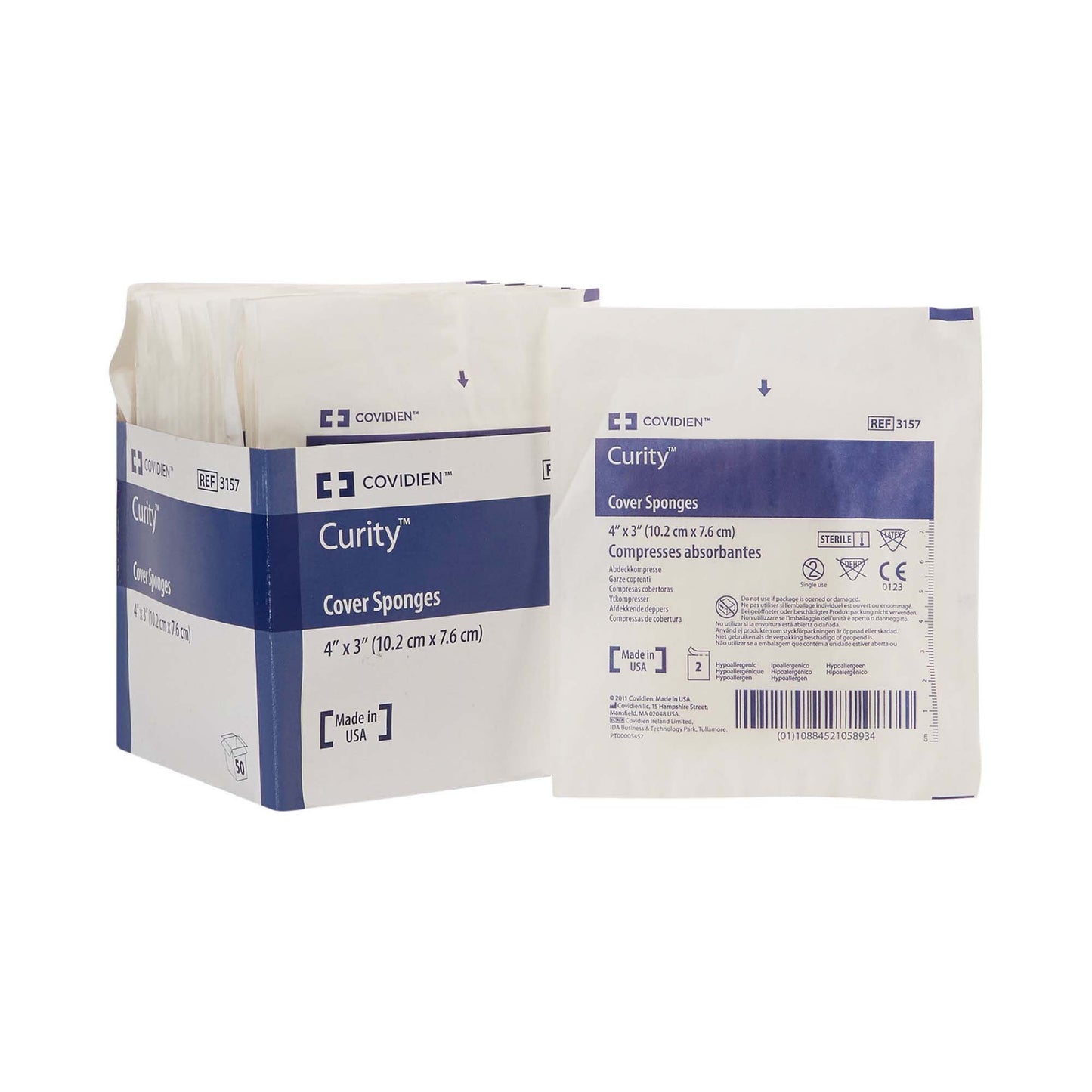 Curity™ Sterile Nonwoven Sponge, 3 x 4 Inch, 4-Ply 3157