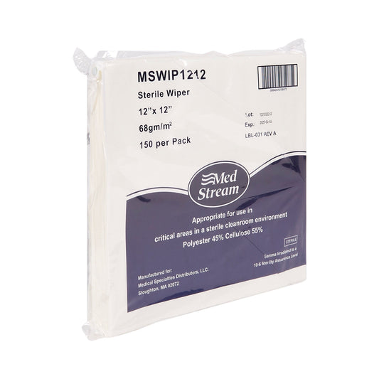 Cleanroom Wipe McKesson ISO Class 5 150 Count Bag 12 X 12 Inch Sterile Disposable - MSWIP1212