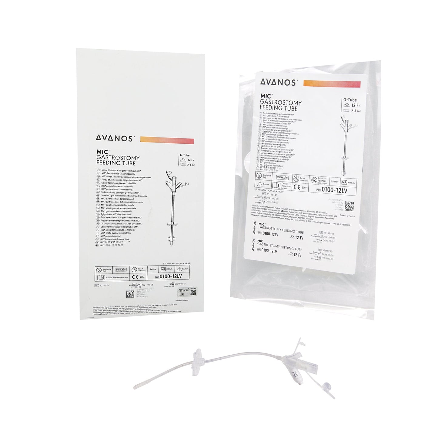 Gastrostomy Feeding Tube MIC® 12 Fr. Silicone Sterile - 0100-12LV