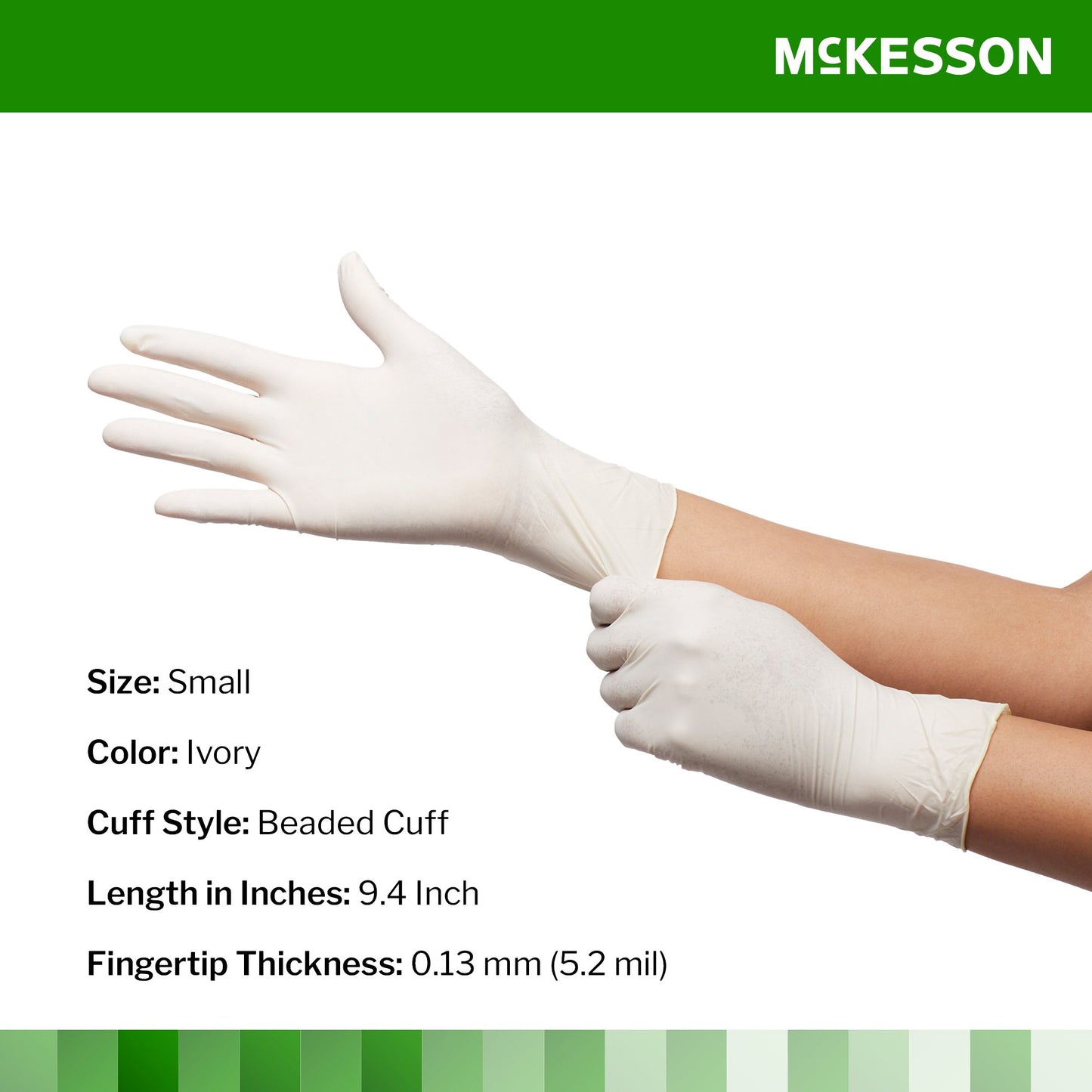 McKesson Confiderm® CL Latex Exam Glove, Small, Ivory 14-424