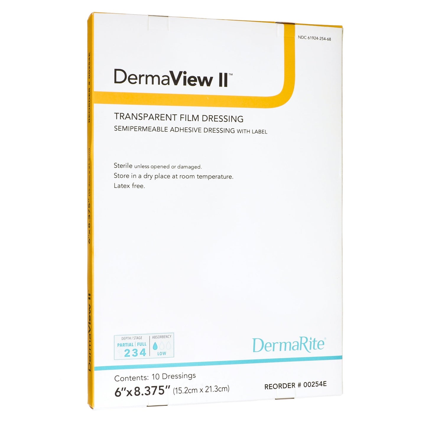 DermaView II™ Transparent Film Dressing with Border, 6½ x 8-3/8 Inch 00254E