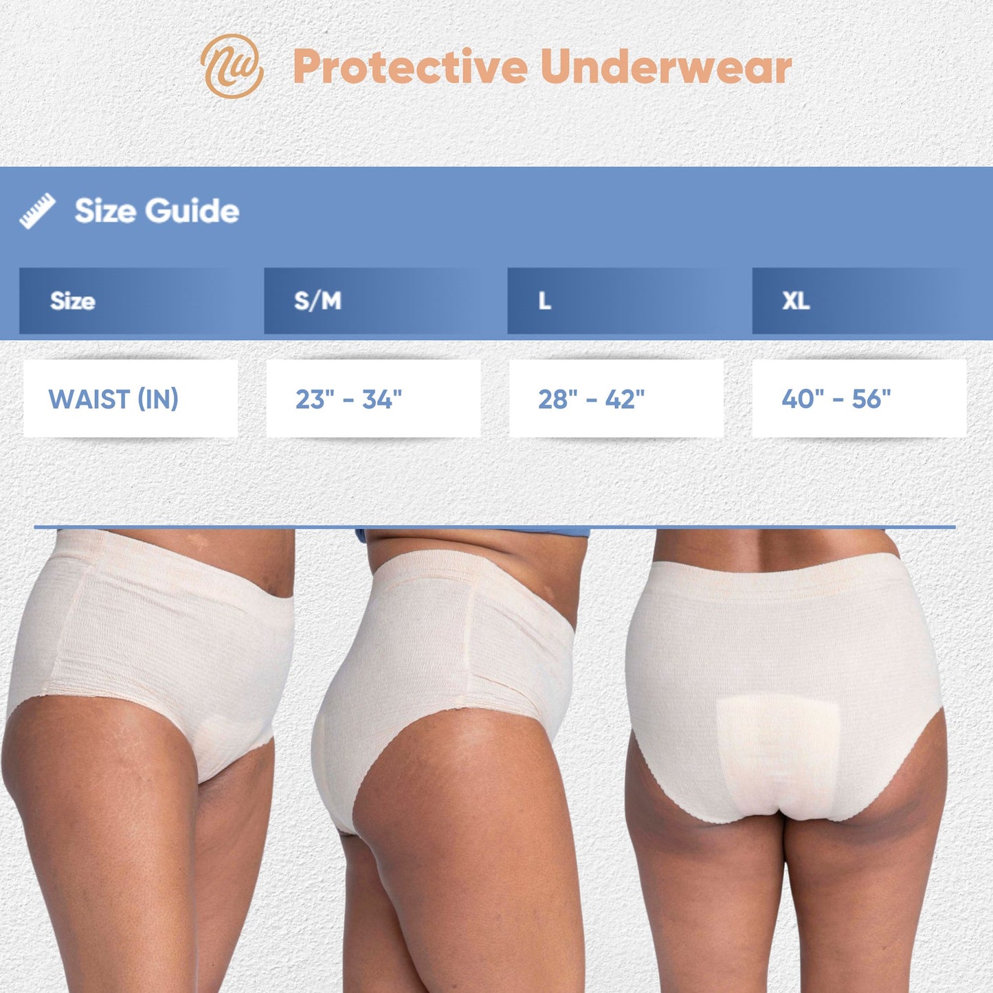 Nexwear Women's Pull-On Absorbent Underwear, Small/Medium, Tan 60