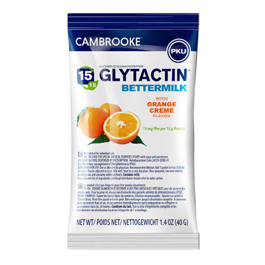 Oral Supplement Glytactin® BetterMilk Orange Crème Flavor Powder 1.4 oz. Individual Packet 35008