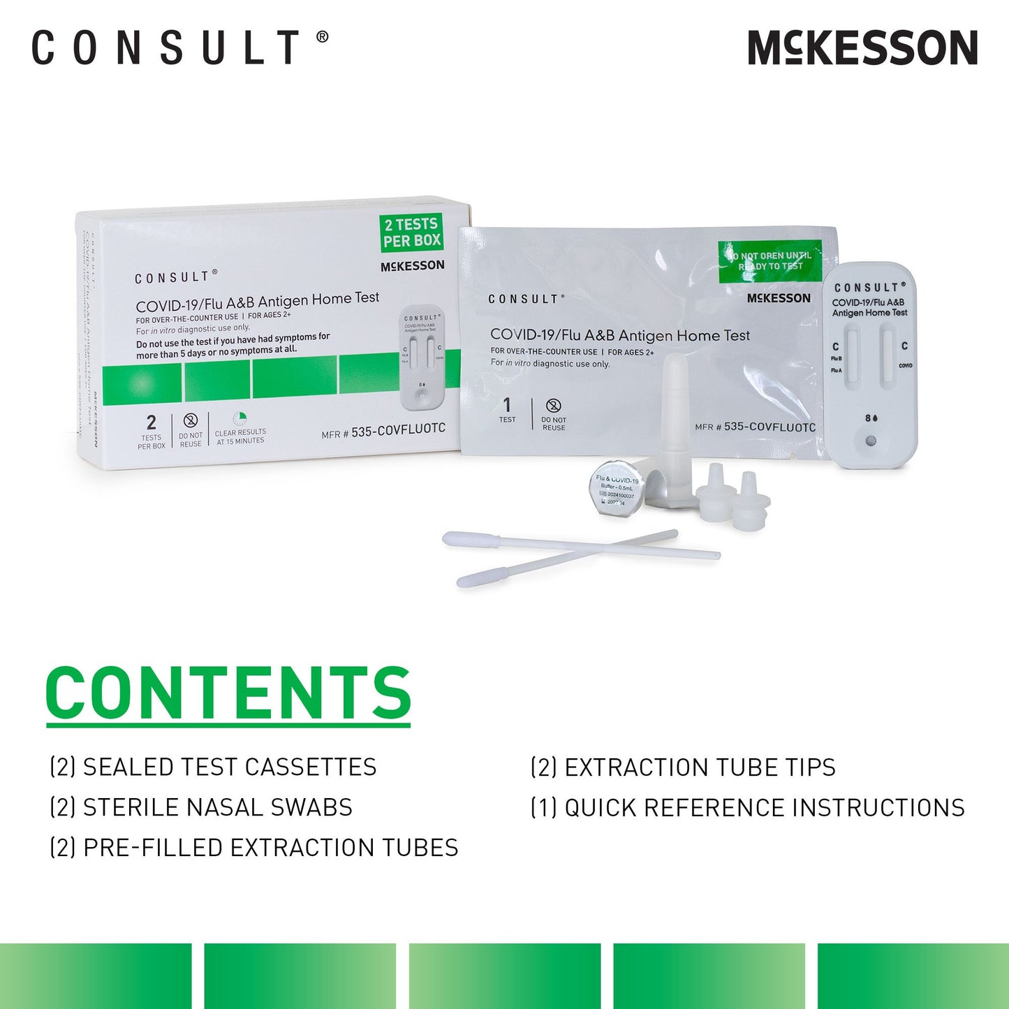 McKesson Consult® COVID-19/Flu A & B Antigen Home Test 535-COVFLUOTC