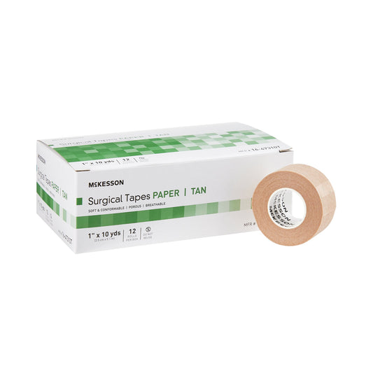 McKesson Paper Medical Tape, 1 Inch x 10 Yard, Tan 16-47310T
