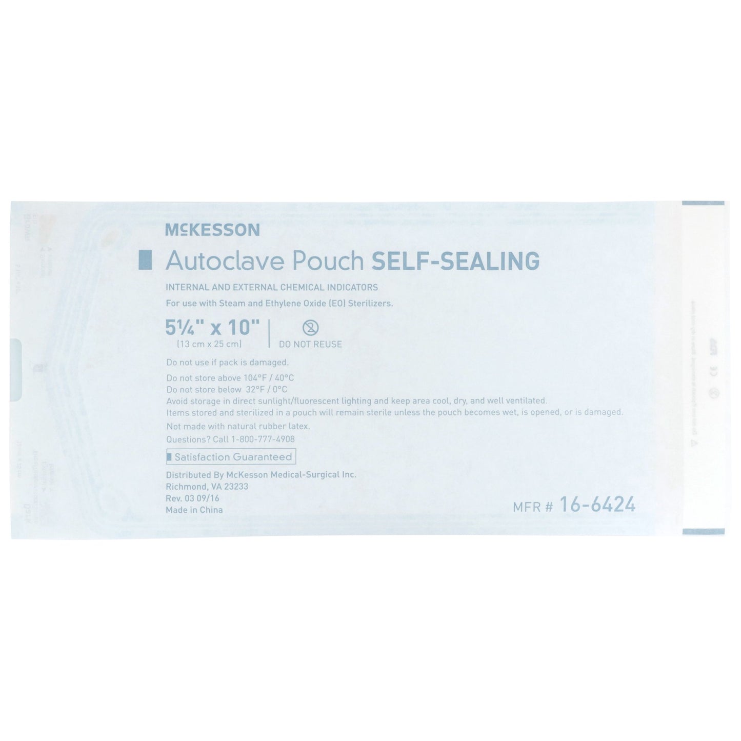 McKesson Sterilization Pouch, 5¼ x 10 Inch 16-6424