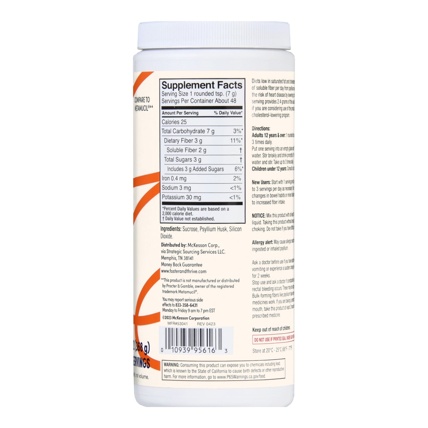 Foster & Thrive™ Fiber Powder Original Texture Unflavored 01093995616