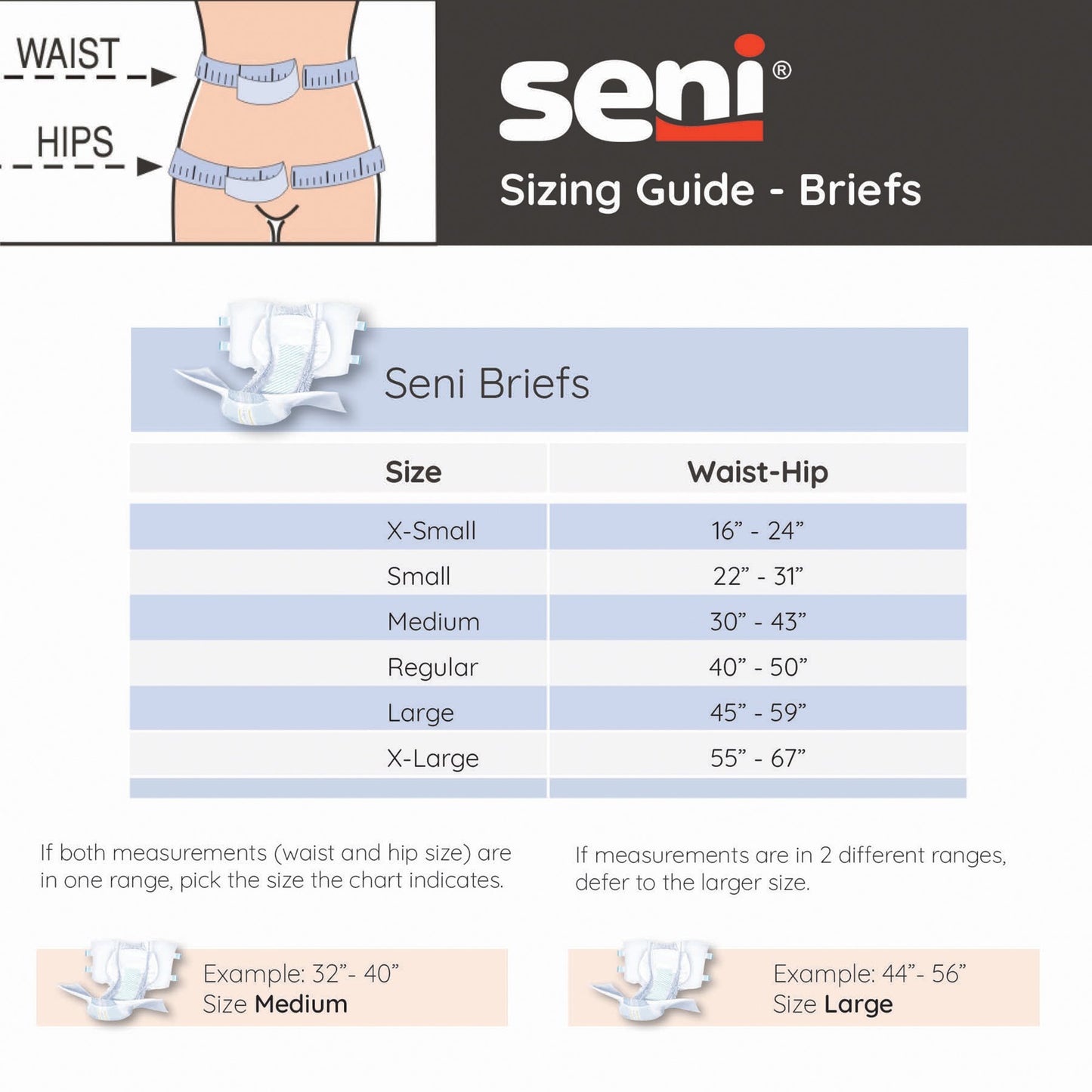 Seni® Classic Plus Moderate to Heavy Absorbency Incontinence Brief, Regular S-RE25-BC2