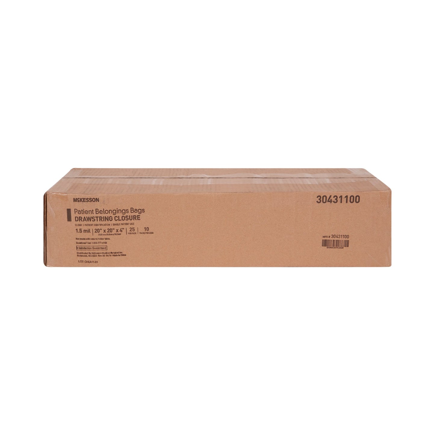 McKesson Patient Belongings Bag, Clear 30431100