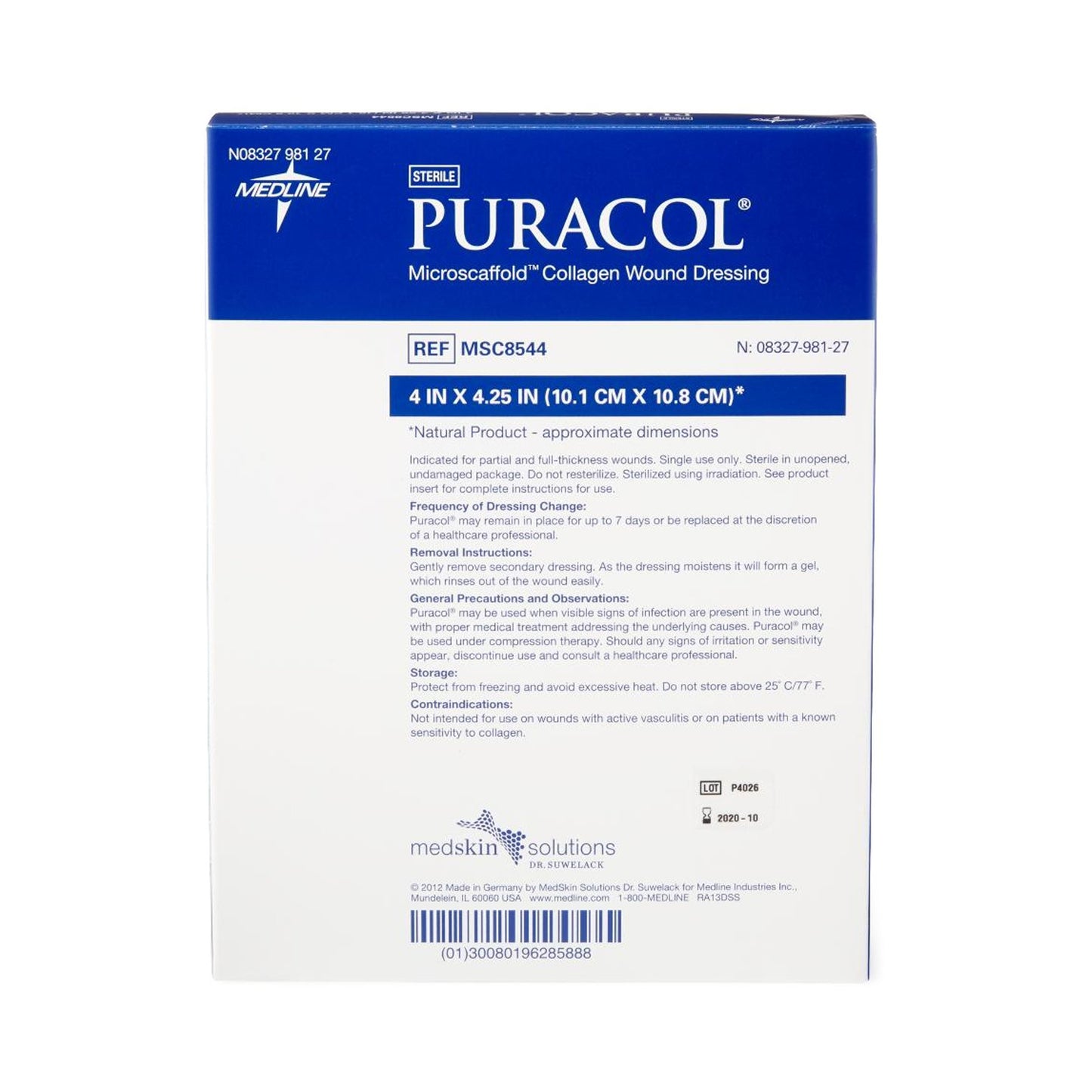 Puracol™ Collagen Dressing, 4 x 4¼ Inch MSC8544