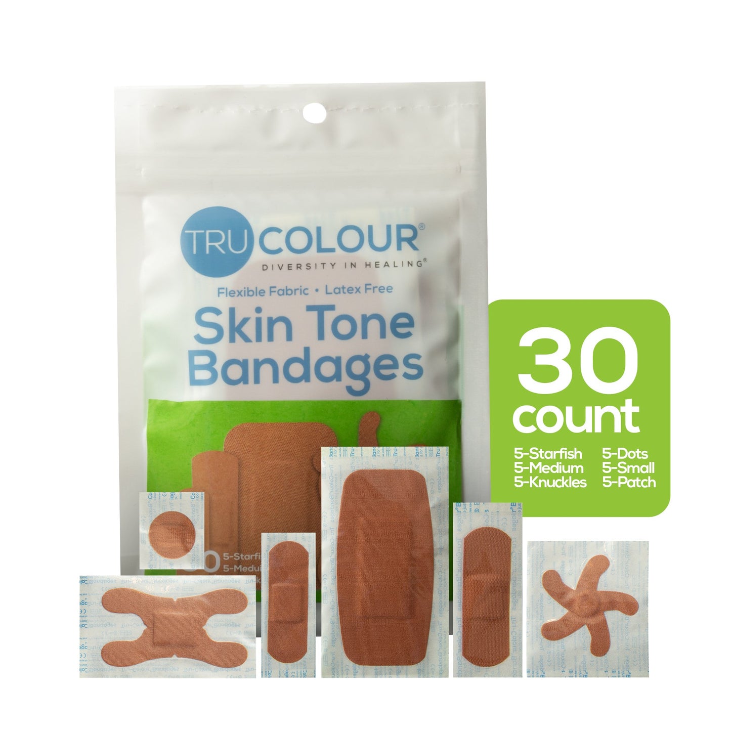TruColour® Olive Adhesive Strips, Assorted Shapes and Sizes TCB-GASD