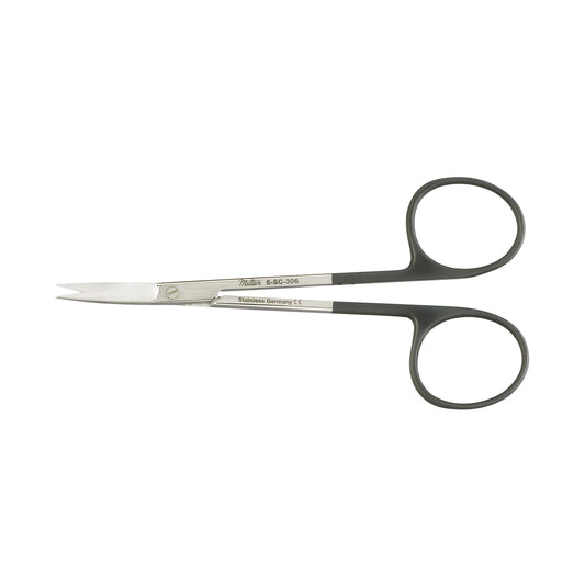 Iris Scissors Miltex® SuperCut 4-1/2 Inch Length OR / Surgical Grade German Stainless Steel NonSterile Finger Ring Handle Curved Sharp Tip / Sharp Tip