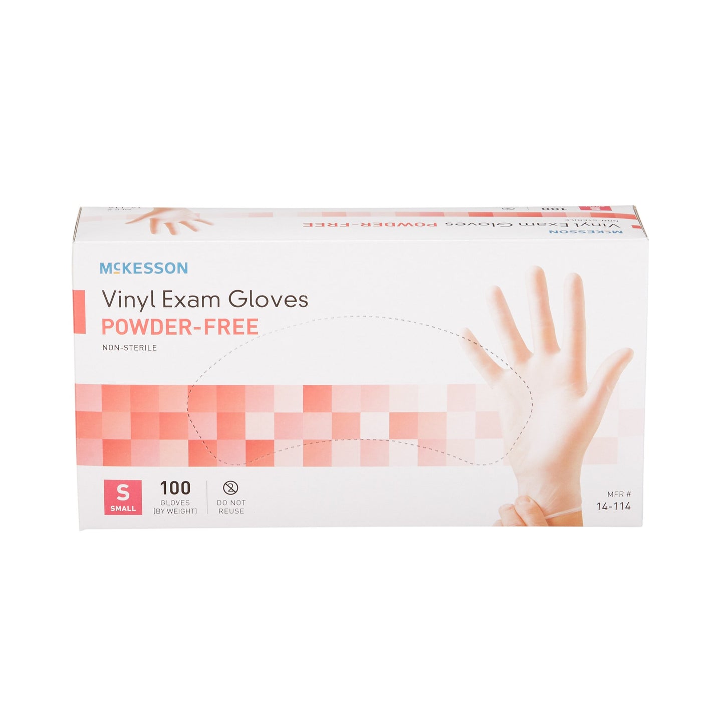McKesson Vinyl Exam Glove, Small, Clear 14-114