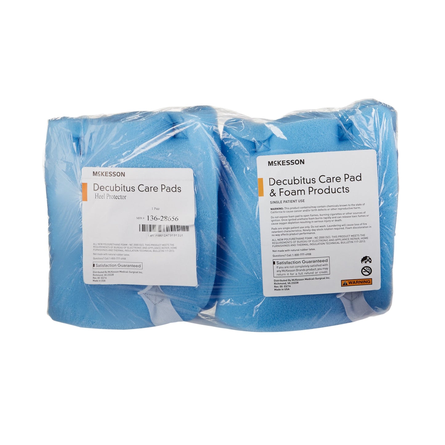 McKesson Heel Protection Pads, Convoluted Foam, Blue, Hook and Loop 136-28656