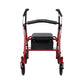 McKesson Folding Steel Four-Wheel Rollator, 12-Inch Seat Width, Red 146-10257RD-1