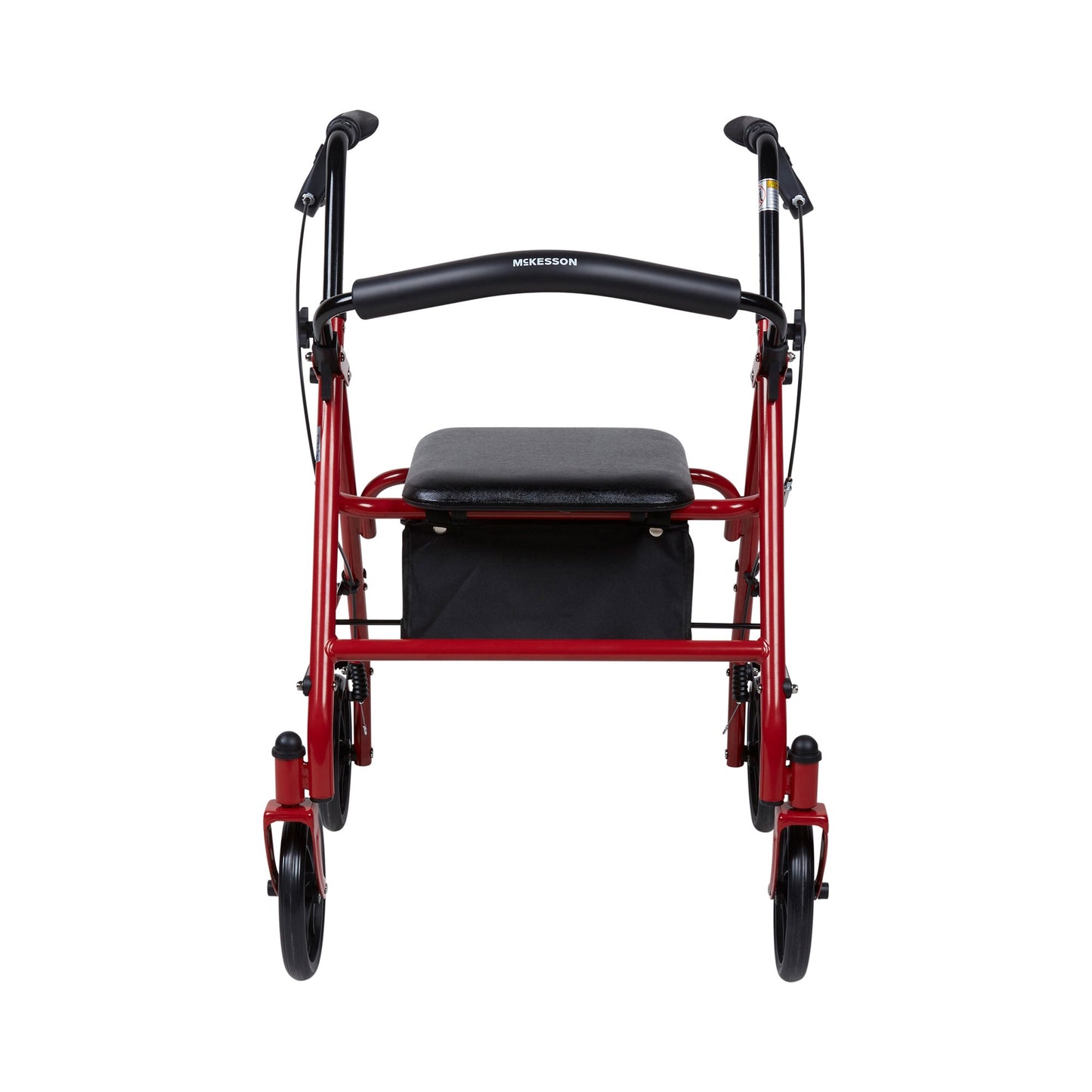 McKesson Folding Steel Four-Wheel Rollator, 12-Inch Seat Width, Red 146-10257RD-1