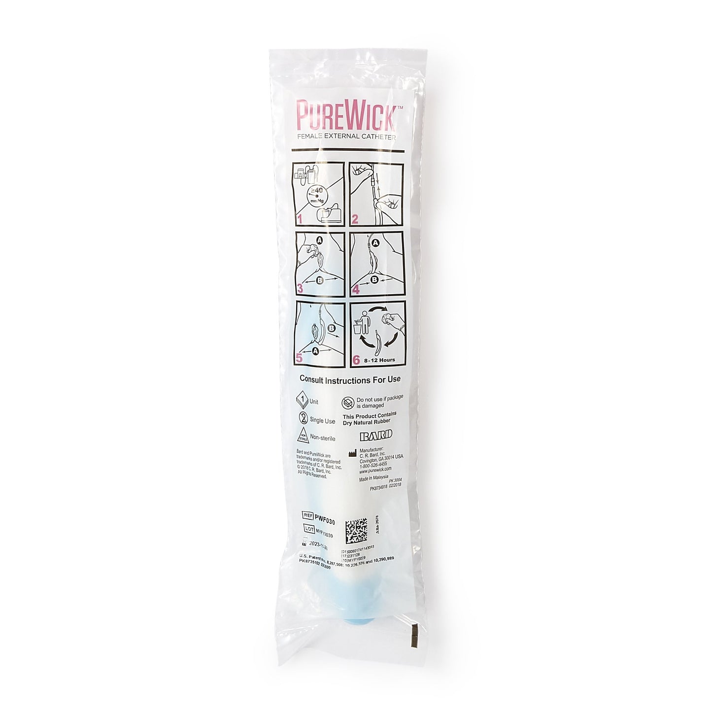 Female External Catheter for Vacuum Suction PureWick™ Latex One Size Fits Most - PWF030