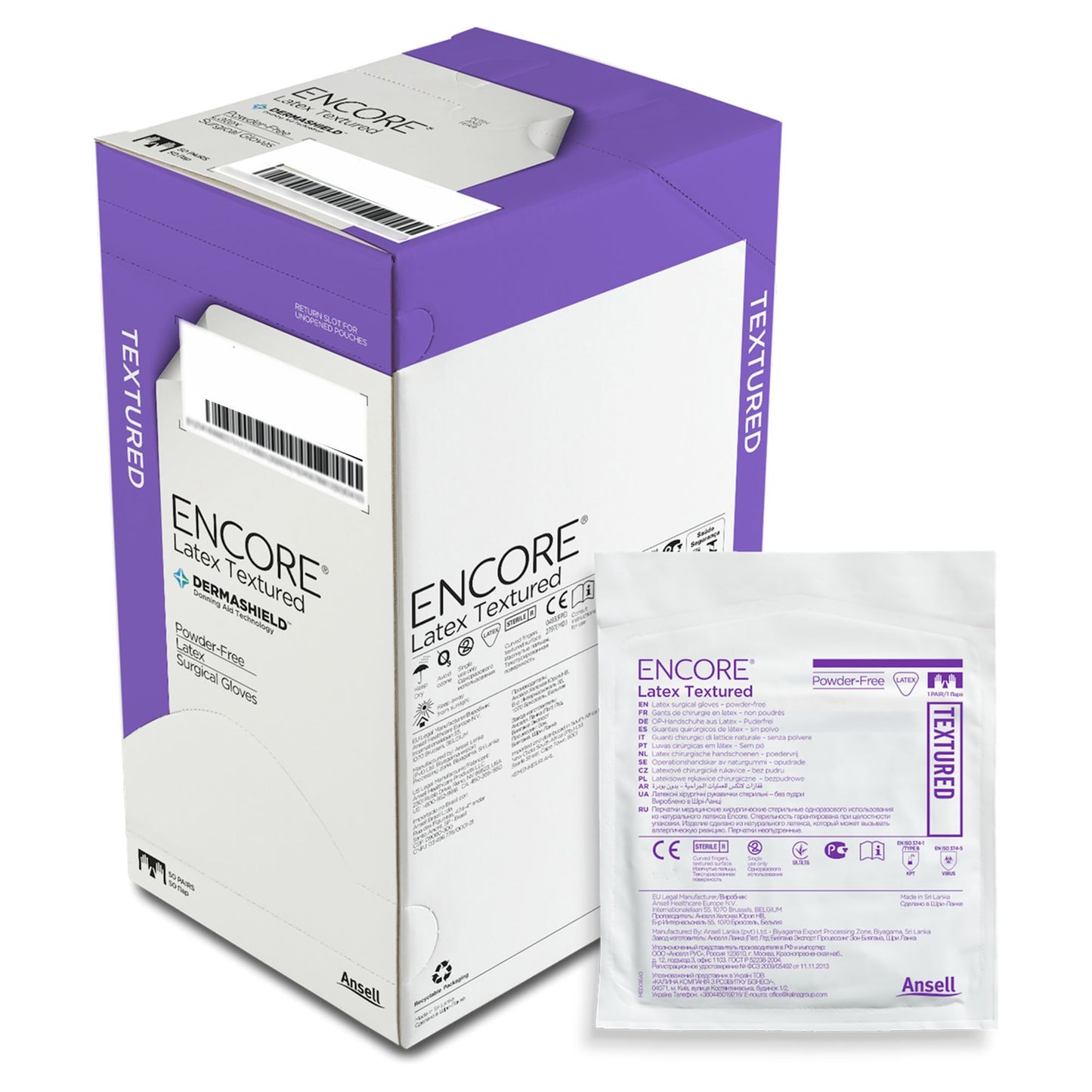 Encore® Latex Textured Surgical Glove, Size 6, Ivory 5785001