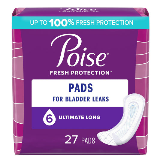 Bladder Control Pad Poise® Fresh Protection™ 15.9 Inch Length Heavy Absorbency Sodium Polyacrylate Core One Size Fits Most - 33593