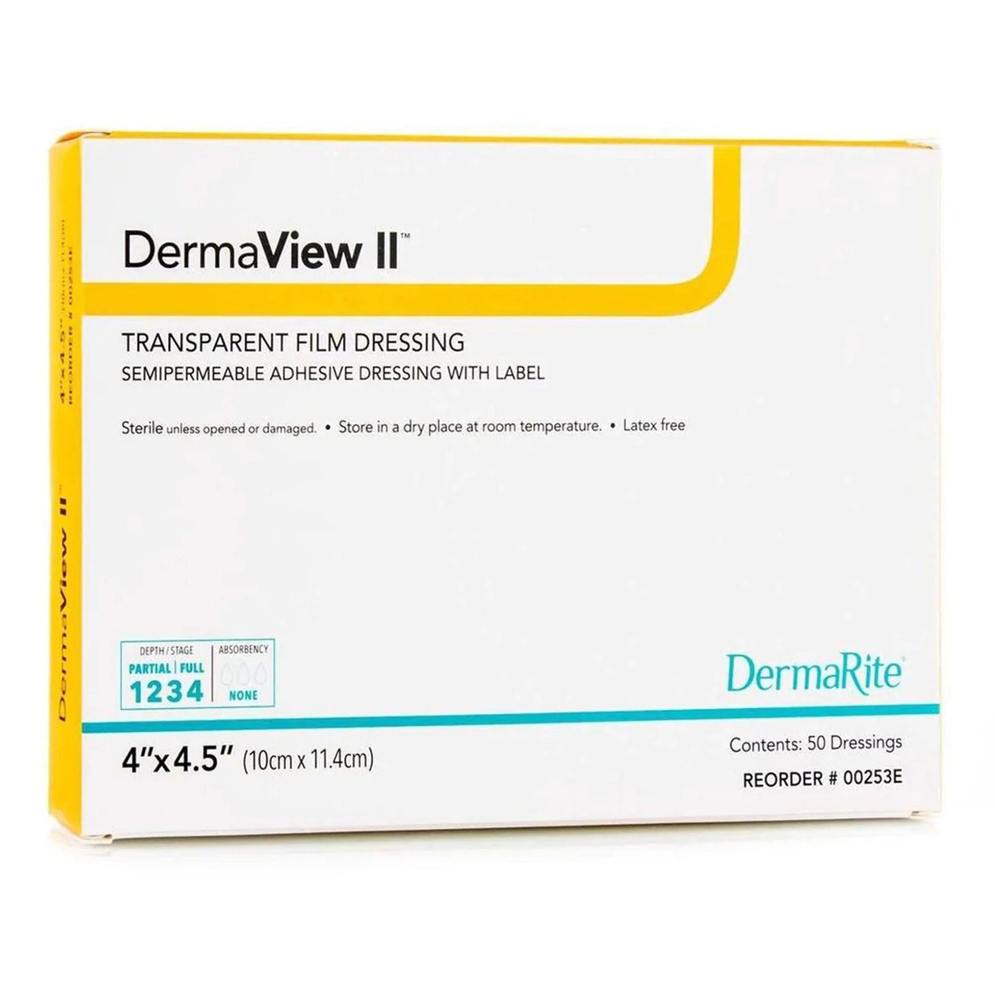 Transparent Film Dressing DermaView II™ 4 X 4-1/2 Inch Frame Style Delivery Rectangle Sterile - 00253E
