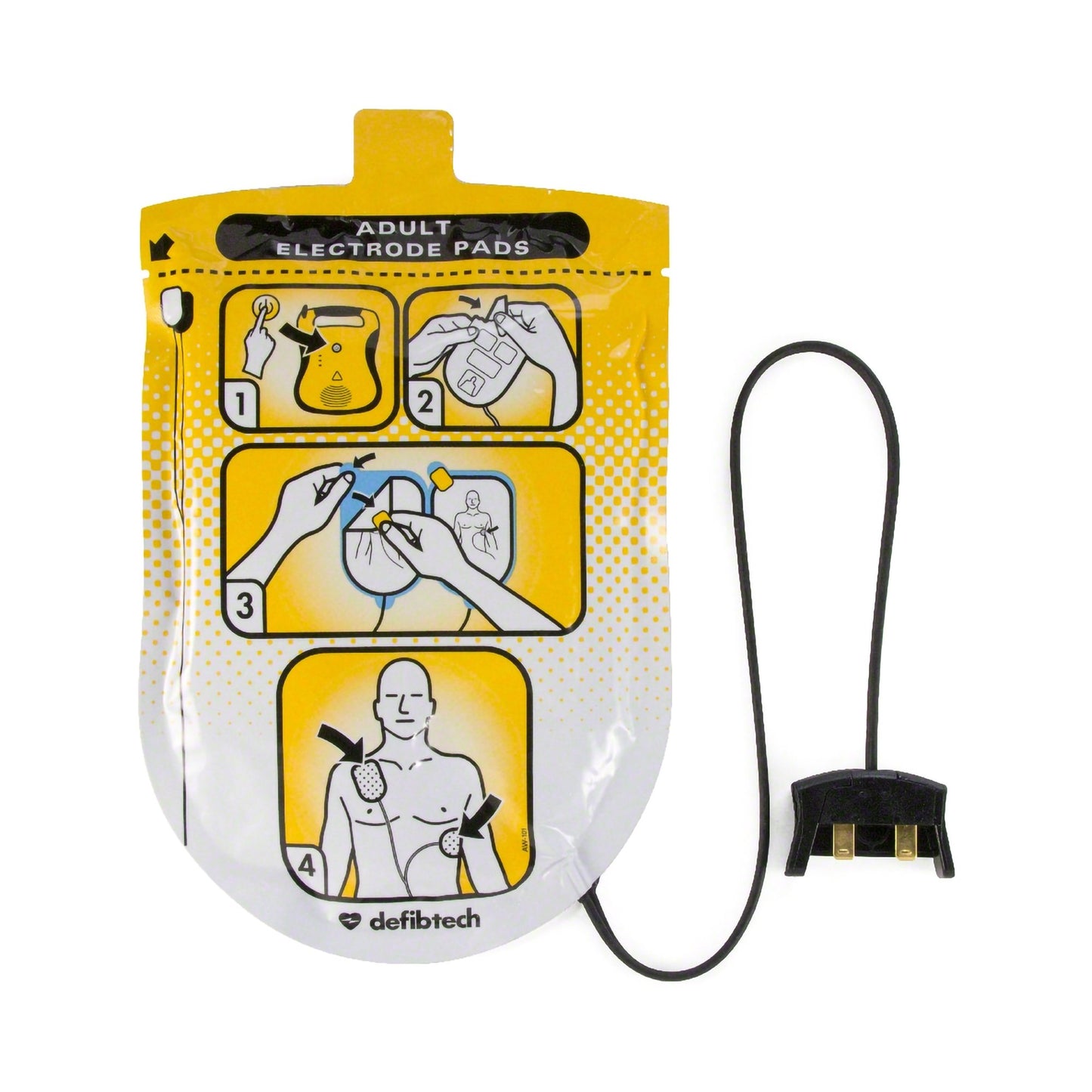 Worldpoint ECC Lifeline Adult Defibrillation Electrode Pads 30-241, 1 Each