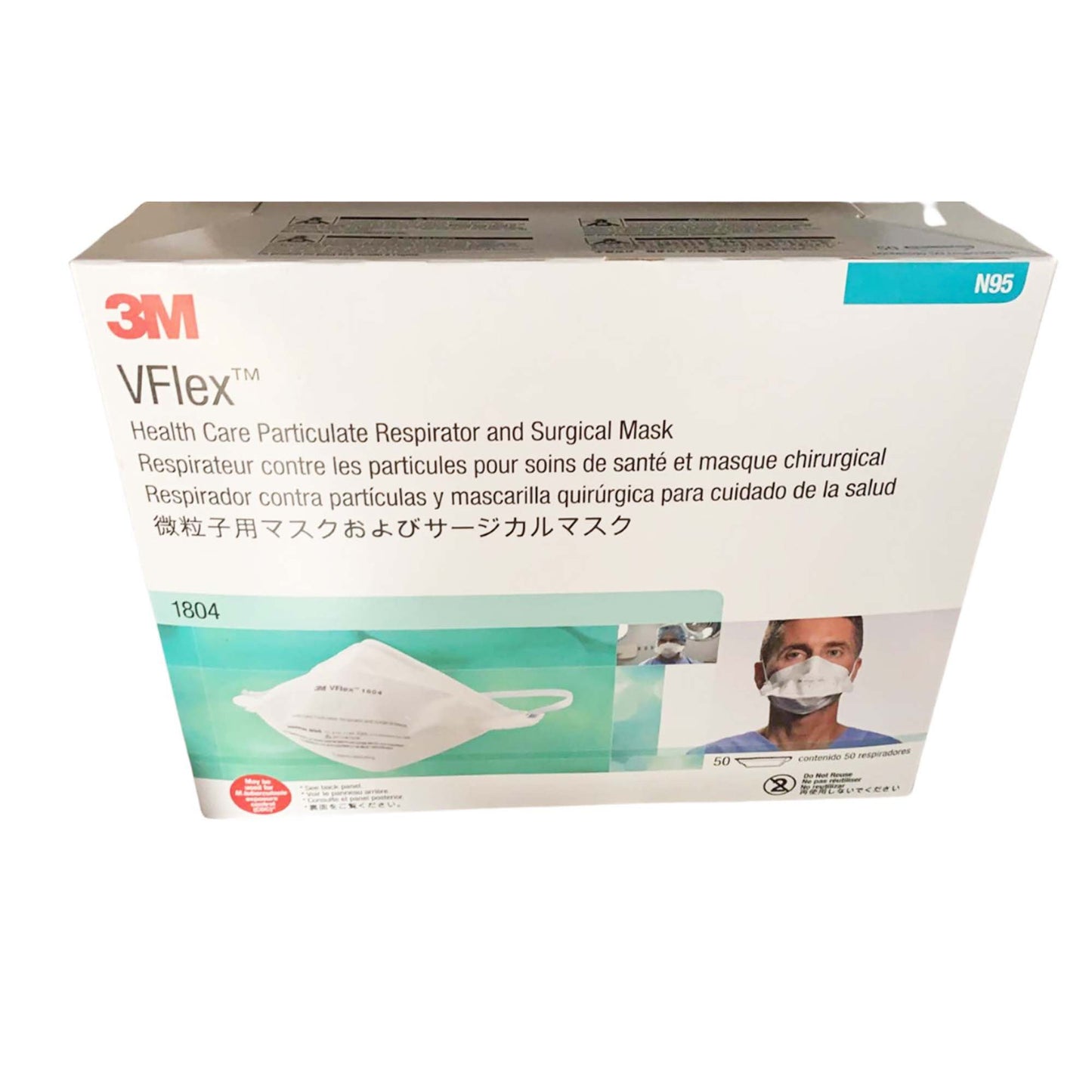 3M™ VFlex™ Health Care Particulate Respirator and Surgical Mask 1804