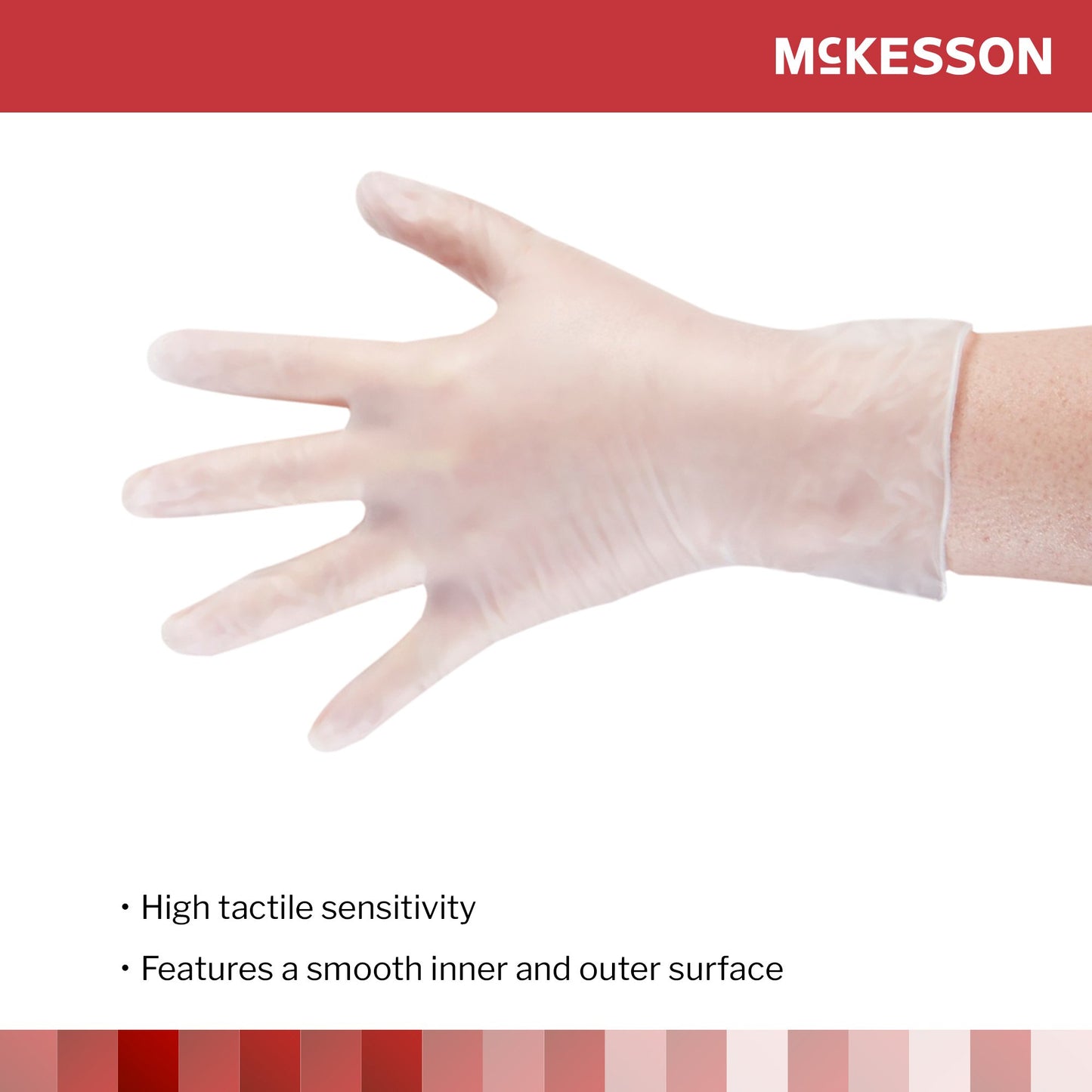 McKesson Confiderm® Vinyl Exam Glove, Extra Large, Clear 14-170