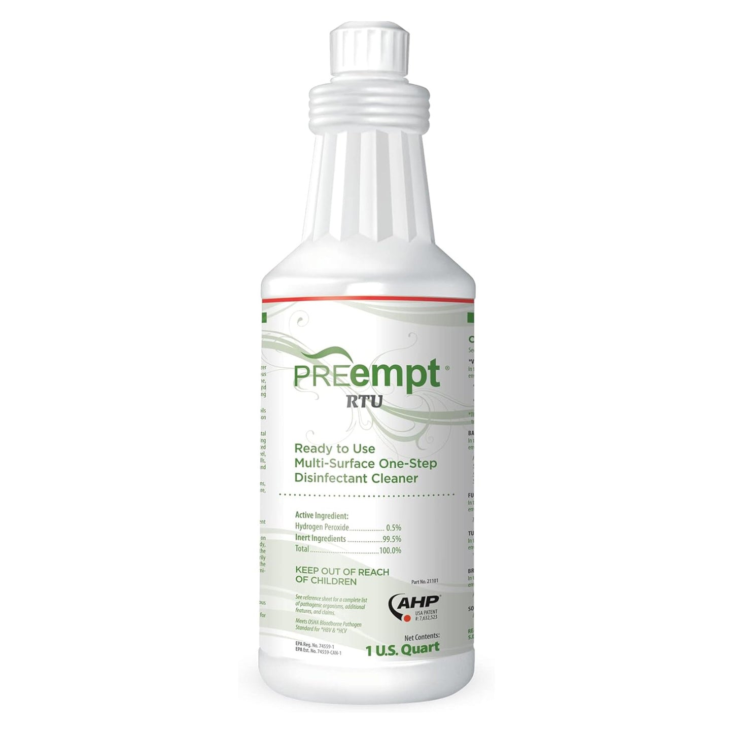 Surface Disinfectant Cleaner PREempt® RTU Peroxide Based Manual Pour Liquid 32 oz. Bottle Scented NonSterile - 21101