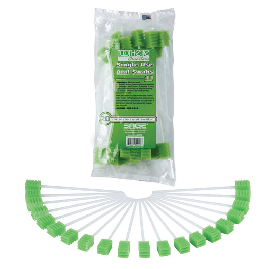 Oral Swab Toothette® Plus Untreated Foam Tip 20 per Pack - 6071