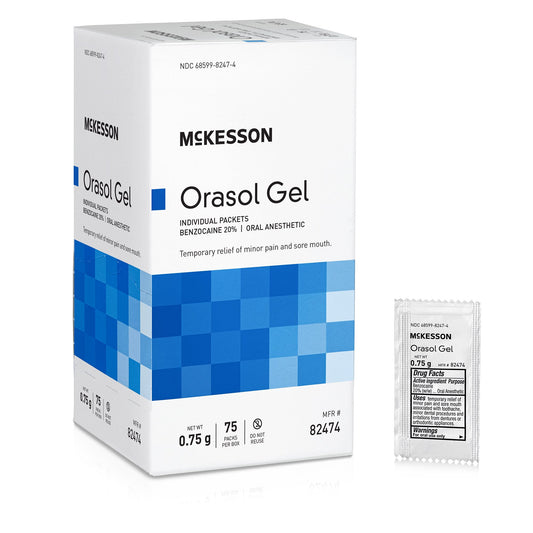 Oral Pain Relief McKesson 20% Strength Benzocaine Oral Gel 0.75 Gram - 82474