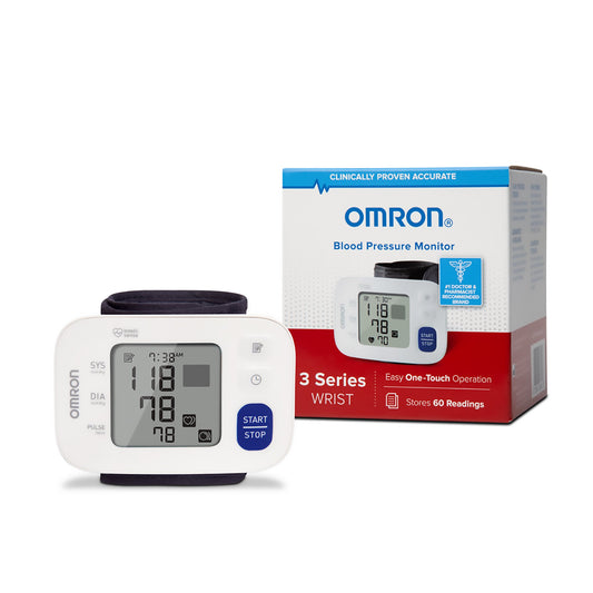 Omron® 3 Digital Blood Pressure Wrist Unit, Automatic Inflation, Large Cuff BP6100