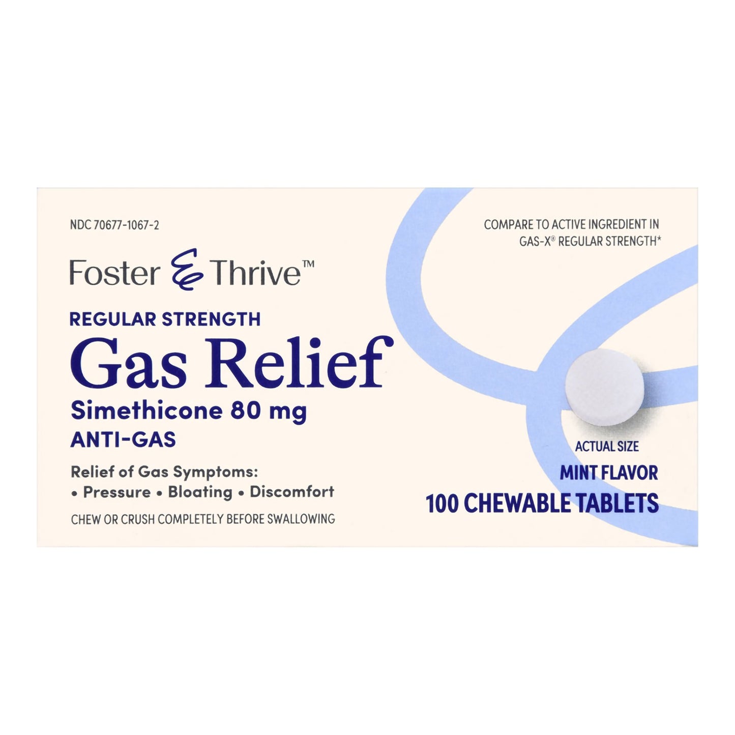 Foster & Thrive™ Gas Relief 80 mg Simethicone Chewable Tablets, Mint Flavor 70677106702