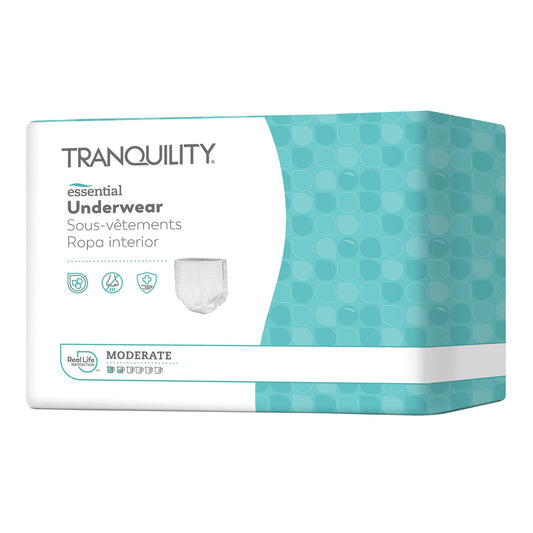 Unisex Adult Absorbent Underwear Tranquility® Essential Pull On with Tear Away Seams Small Disposable Moderate Absorbency - 2974-100