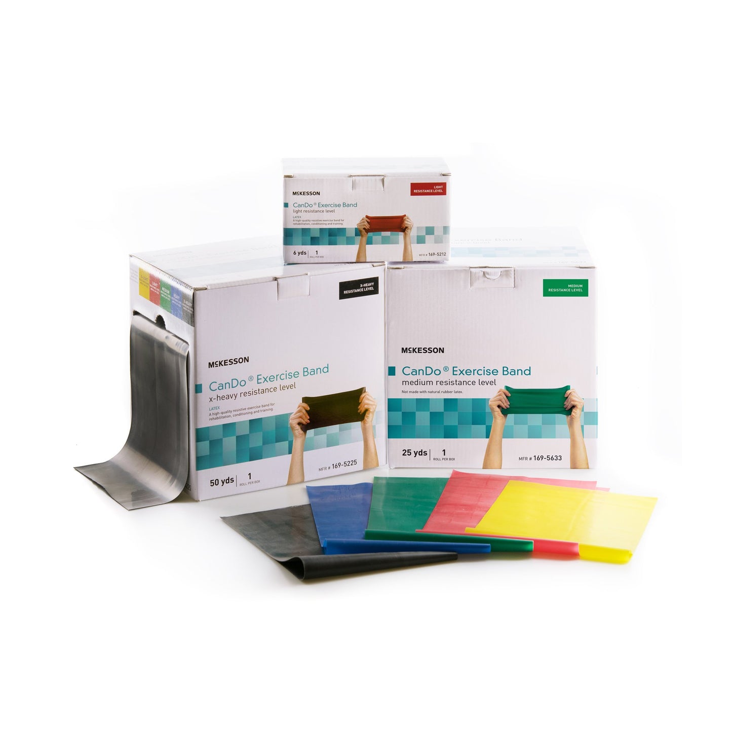 McKesson Exercise Resistance Band, Green, 5 Inch x 25 Yard, Medium Resistance 169-5633