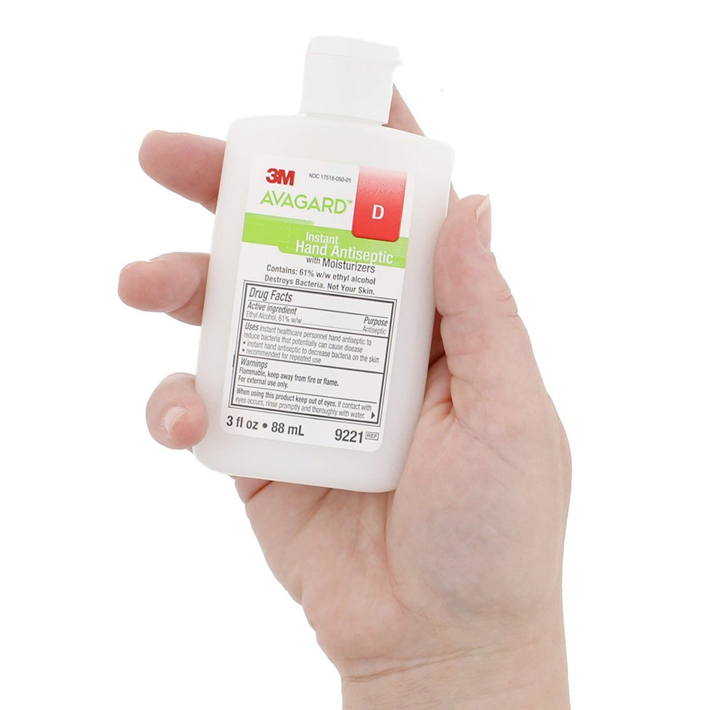 3M Avagard D Hand Antiseptic with Moisturizers, 3 fl oz Bottle 9221