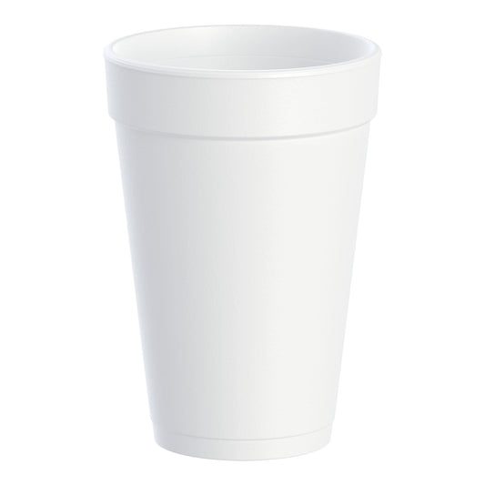 Dart Insulated Styrofoam Beverage Drinking Cups, White, 16 ounce 16J16