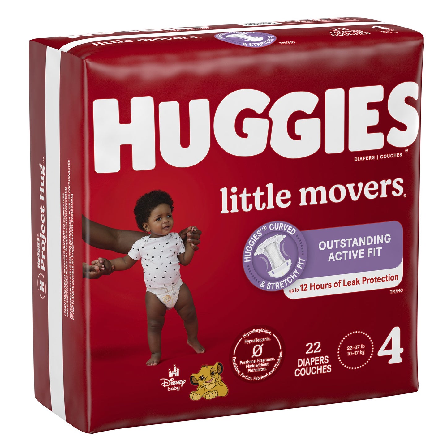 Unisex Baby Diaper Huggies® Little Movers Size 4 Disposable Moderate Absorbency - 49679