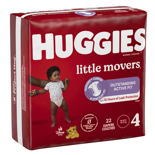 Unisex Baby Diaper Huggies® Little Movers Size 4 Disposable Moderate Absorbency - 49679