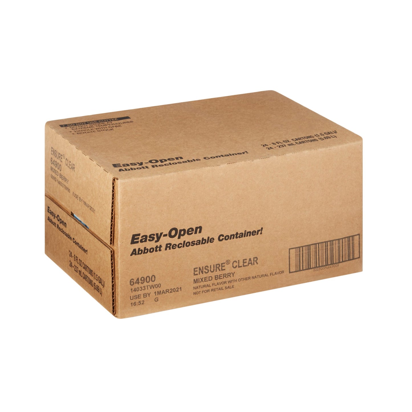 Ensure® Clear Therapeutic Nutrition, Mixed Berry, 8-ounce carton 64900