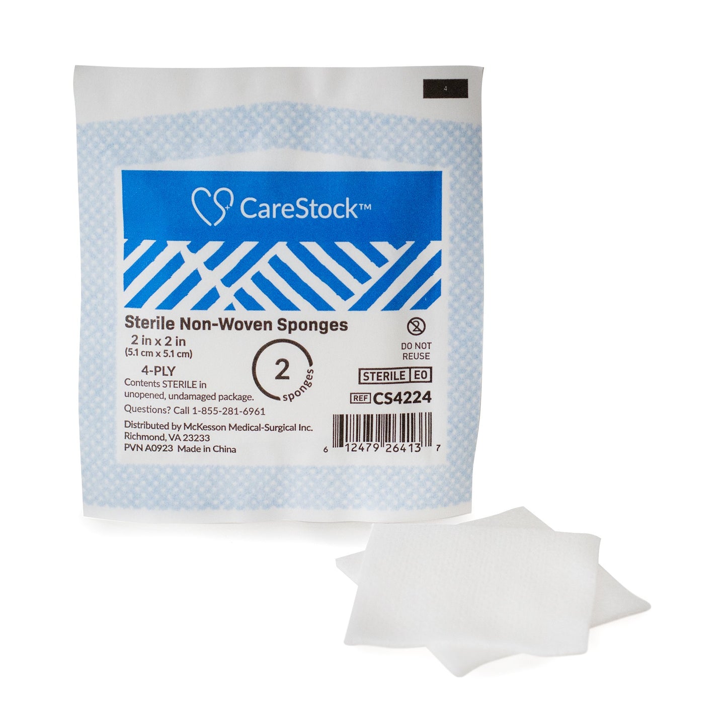 CareStock™ Sterile Nonwoven Sponge, 2 x 2 Inch, 4-Ply CS4224