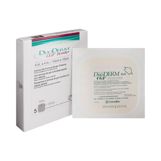Hydrocolloid Dressing DuoDERM® CGF® Border Foam Backing 4 X 4 Inch Square Hydrocolloid - 187971