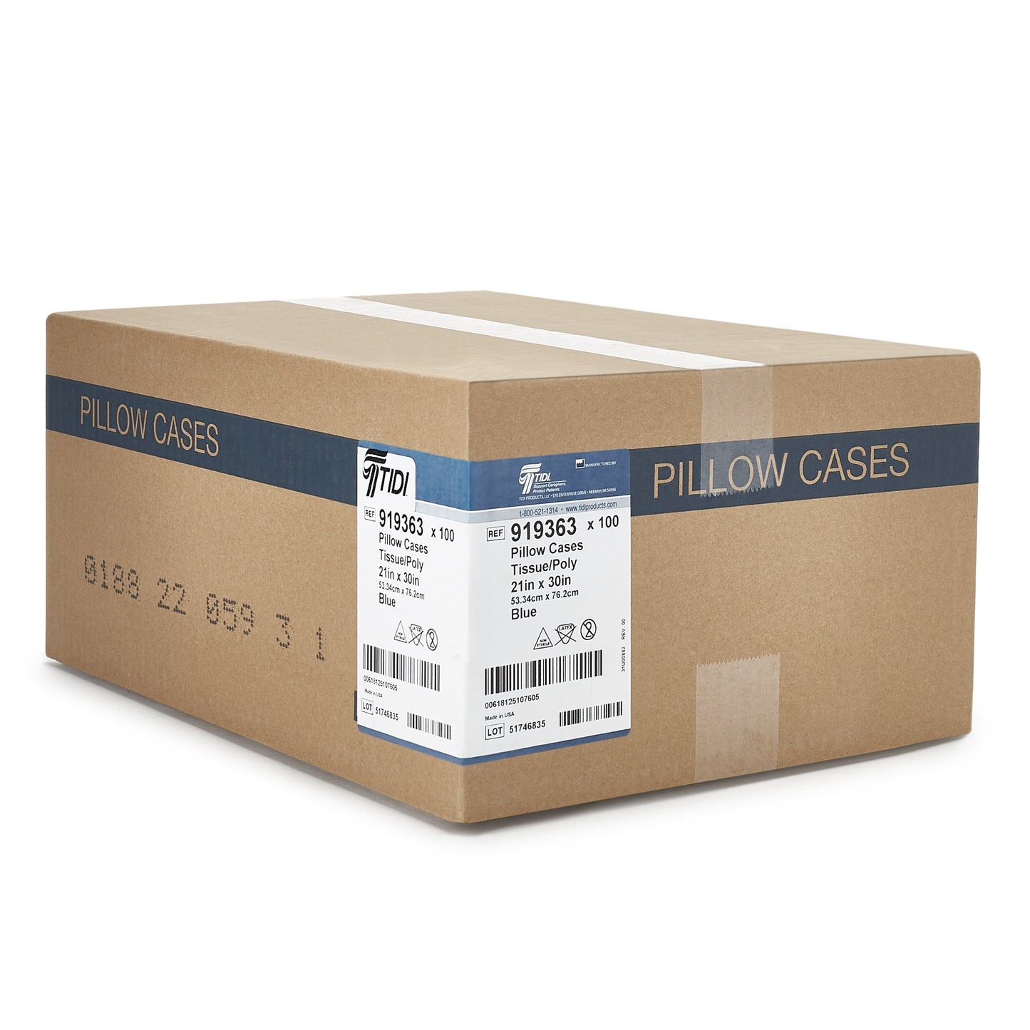 Everyday® Blue Tissue / Poly Pillowcase, 21 x 30 Inch 919363