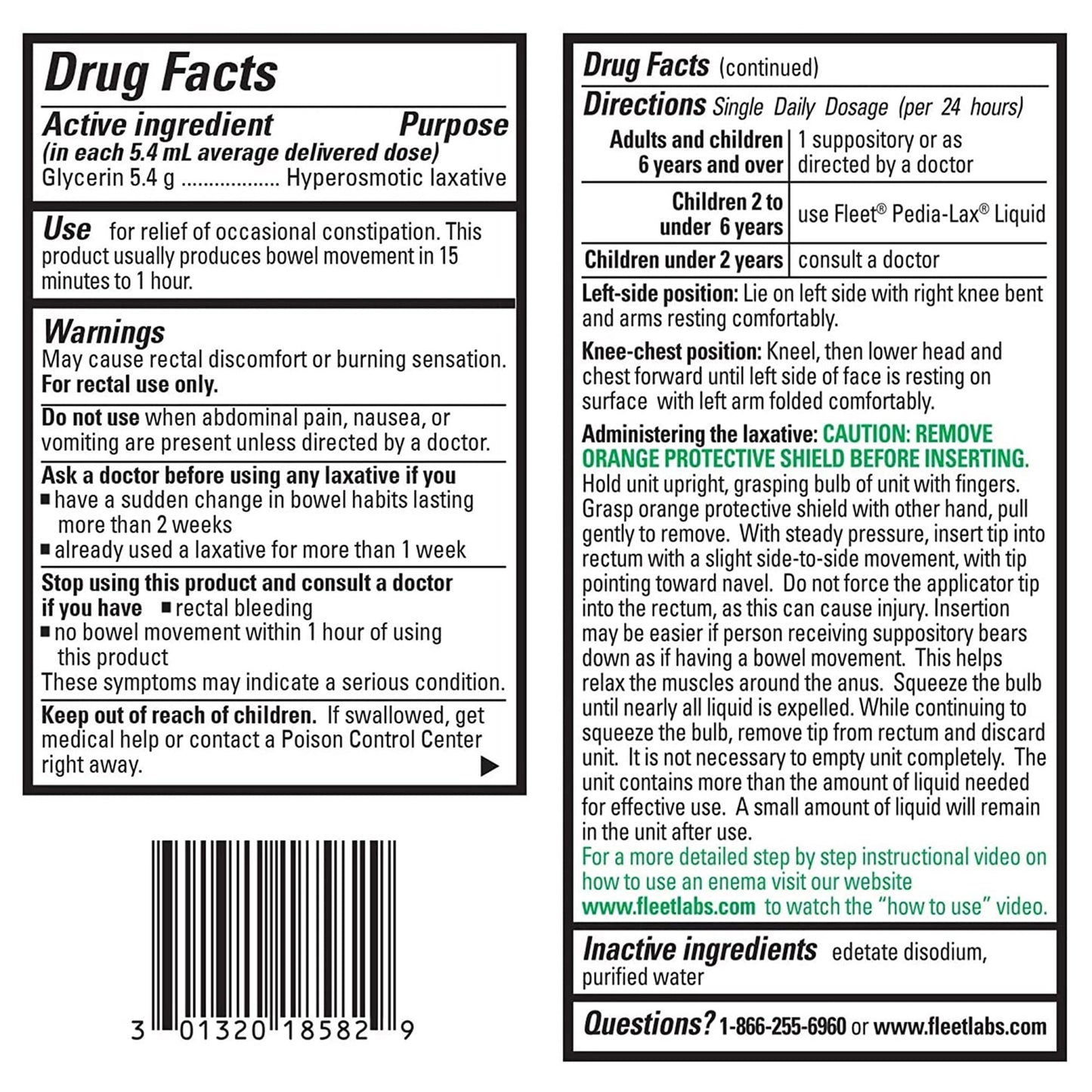 Fleet® Glycerin Laxative 00132018582