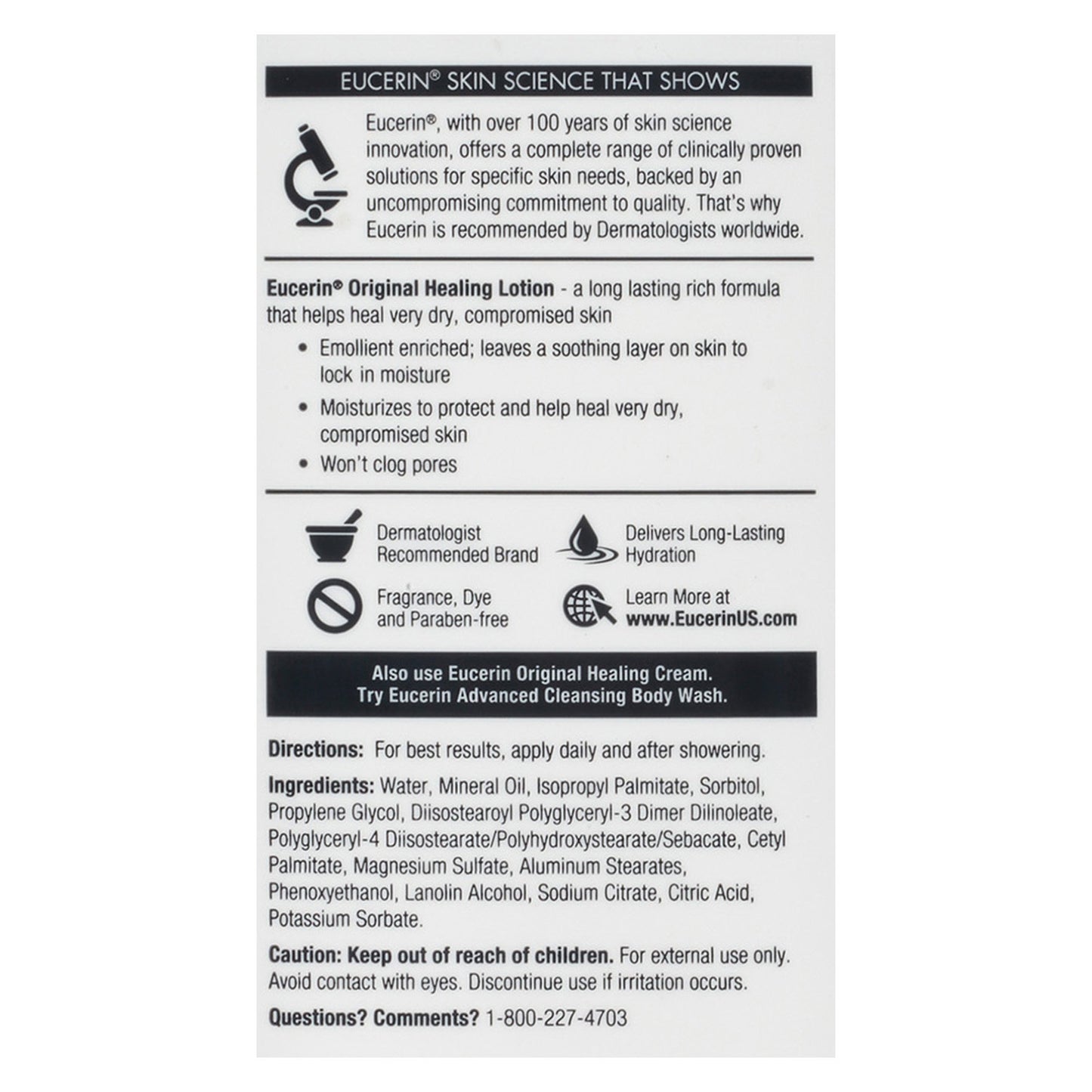 Eucerin® Hand and Body Moisturizer, 16-ounce pump bottle 72140011020