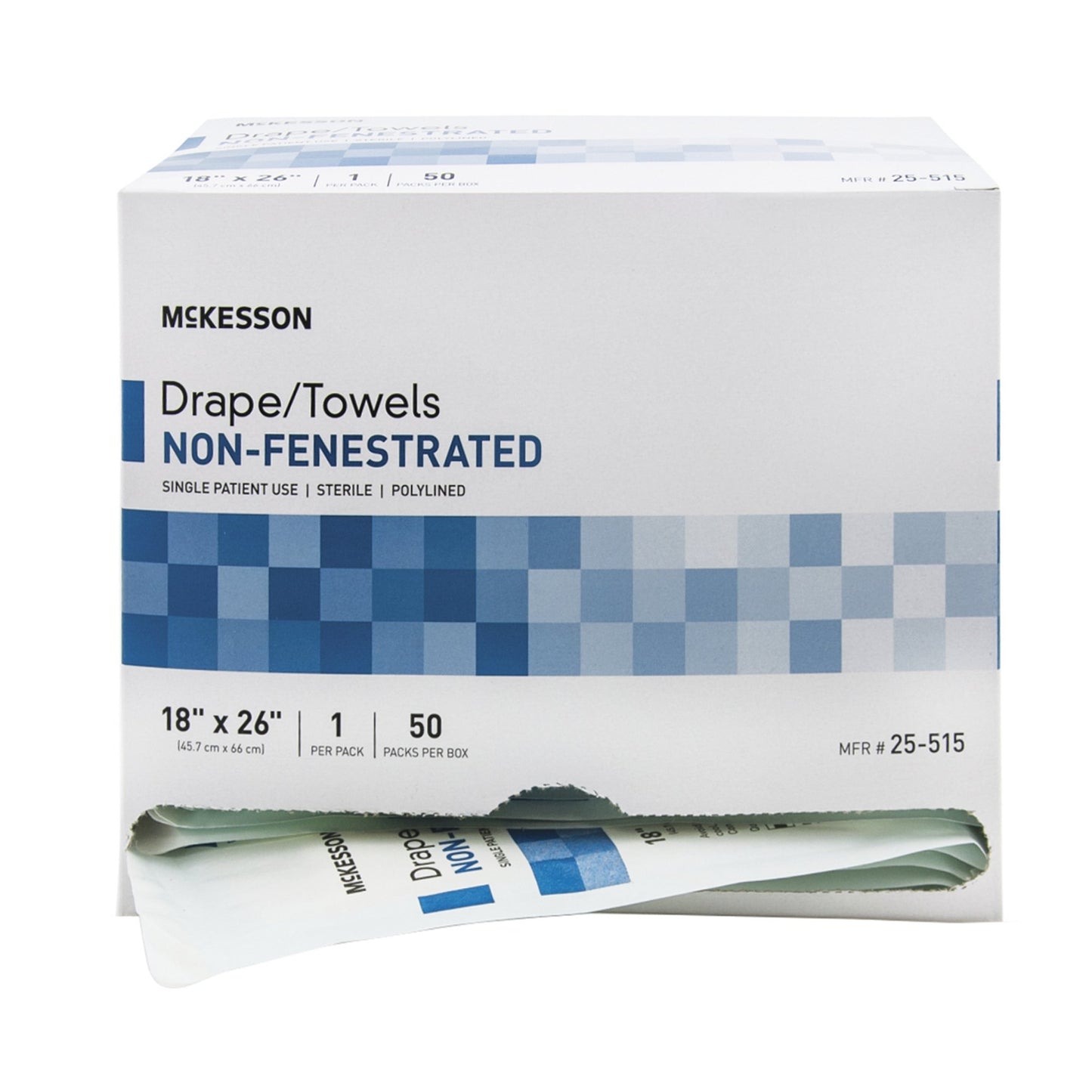McKesson Sterile Poly Lined Towel Drape, 18 x 26 Inch 25-515