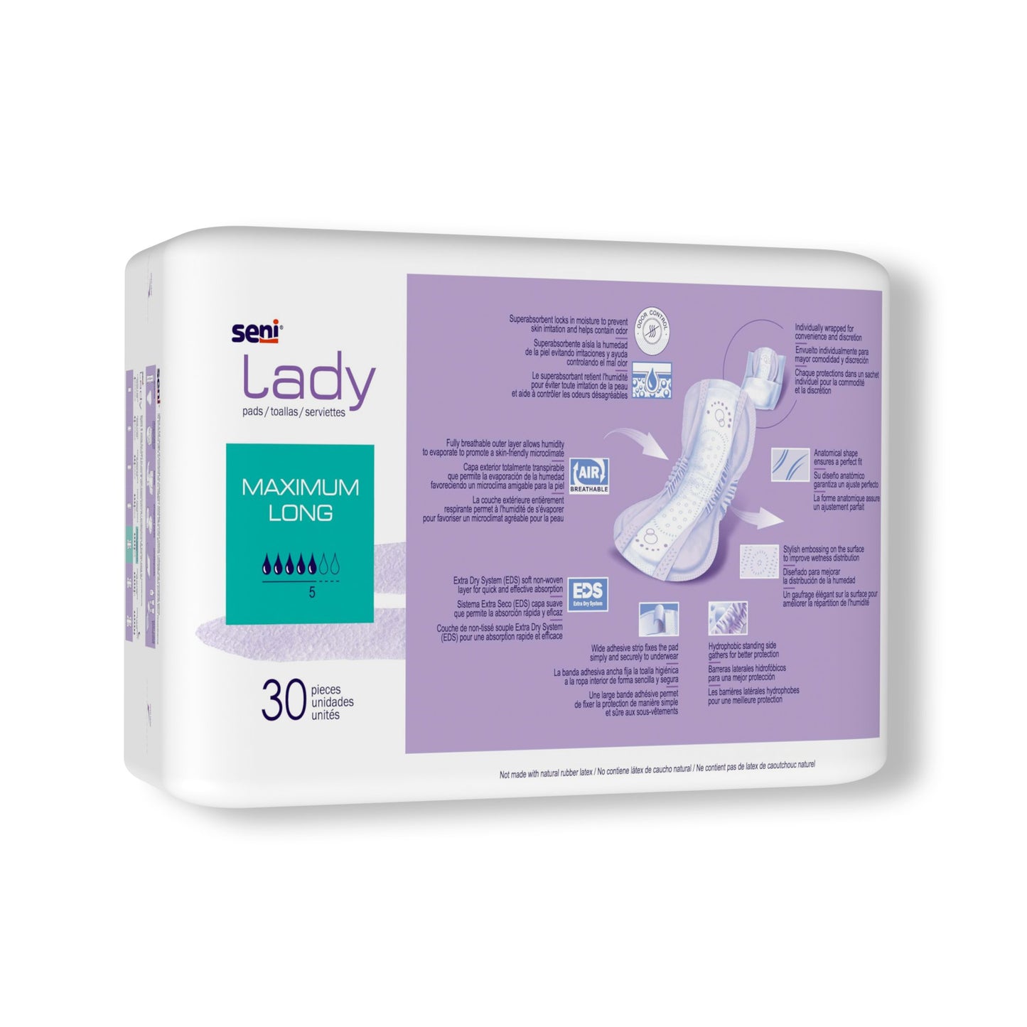 Seni® Lady Maximum Bladder Control Pads, Long S-5P30-PS1