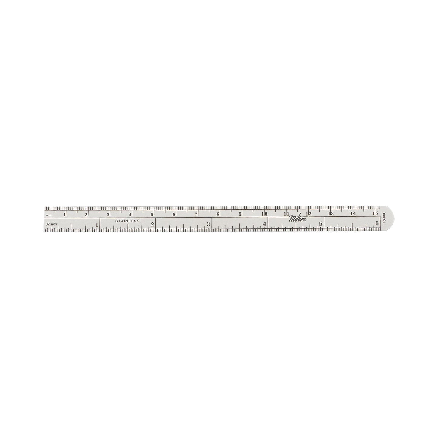 Ruler Stainless Steel 1/2 X 6 Inch - 18-660