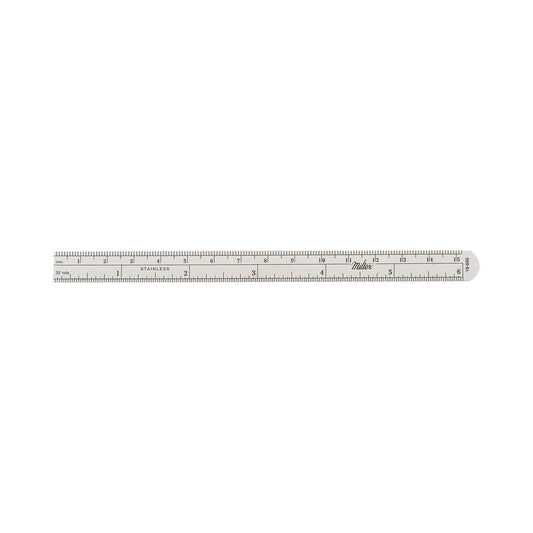 Ruler Stainless Steel 1/2 X 6 Inch - 18-660