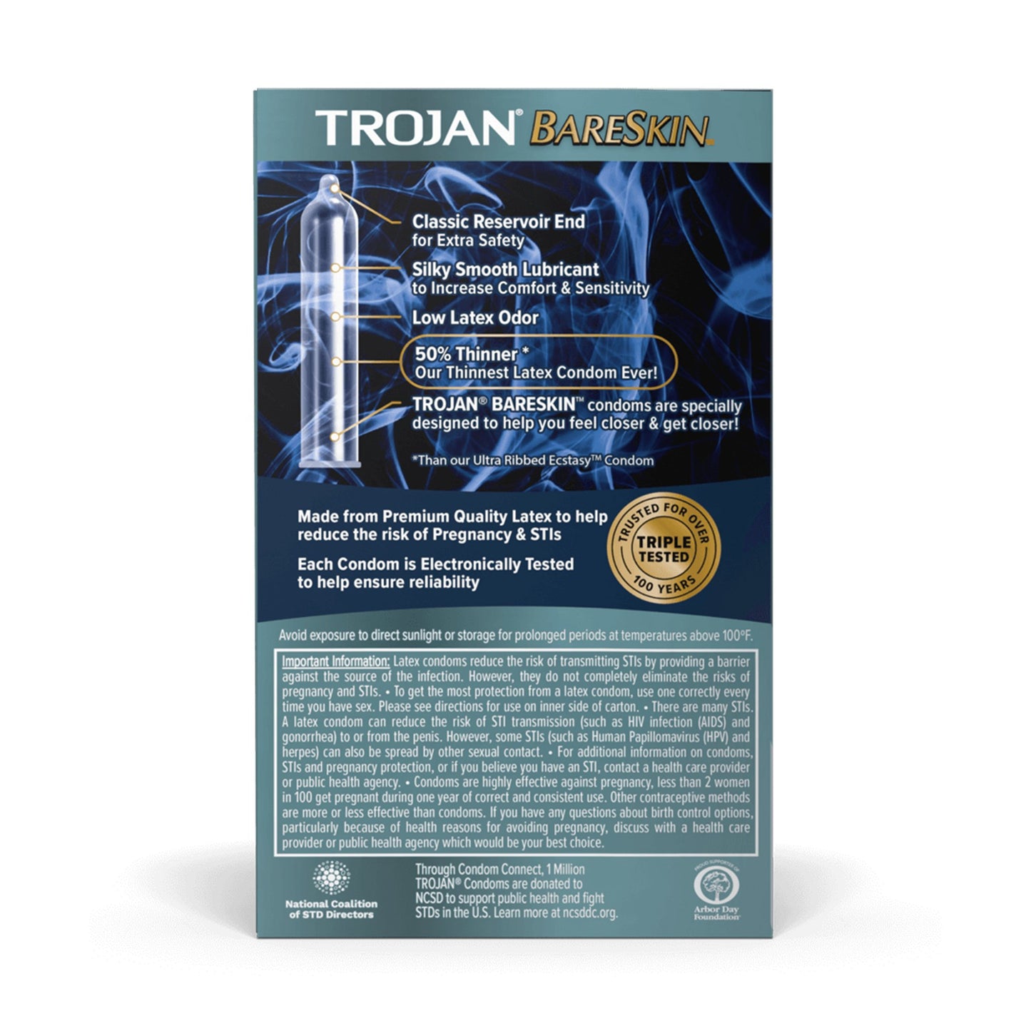 Trojan® BareSkin Lubricated Latex Condom 02260092674